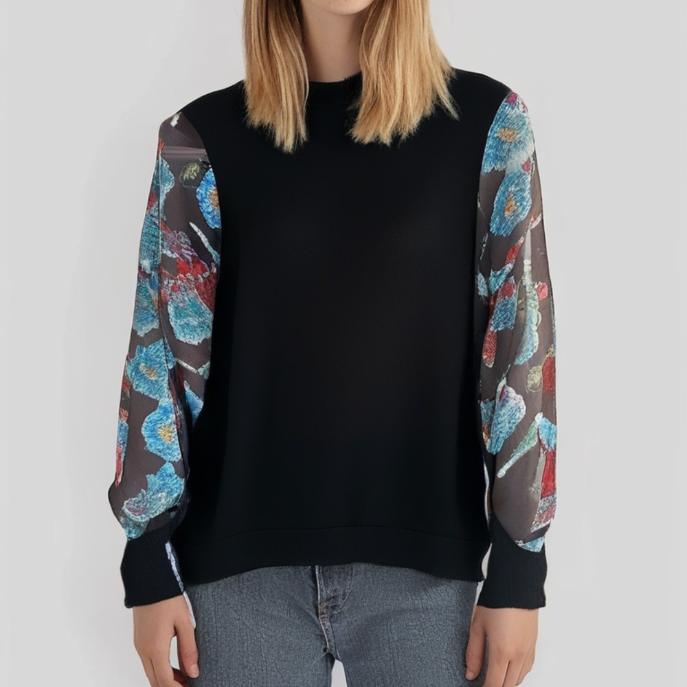 Siani Milano ruffled sleeves sweater